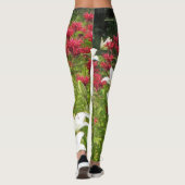 Weiße asiatische Lilien-roter Bienen-Balsam Leggings (Rückseite)