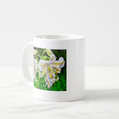 Weiße asiatische Lilien-Tasse Kaffeetasse (Vorderseite Links)