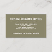 Weiße Ästhetik Grün Blüte Beruflich Visitenkarte (Rückseite)