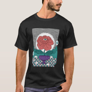 Weiße ästhetische Rose mit Augenblindheit Wir T-Shirt