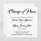 Weiße, aufgeschobene Hochzeitänderung Einladung (Vorne/Hinten)