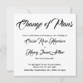 Weiße, aufgeschobene Hochzeitänderung Einladung (Vorderseite)