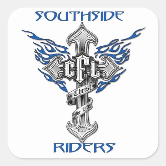 Weiße Aufkleber mit 3x3 Quadrat (Vorderseite)