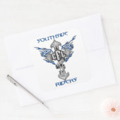 Weiße Aufkleber mit 3x3 Quadrat (Umschlag)