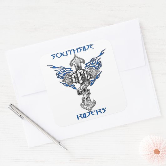 Weiße Aufkleber mit 3x3 Quadrat (Umschlag)