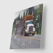 Weiße aufzeichnenlkw-Fahrer-Wanduhr Quadratische Wanduhr (Winkel)