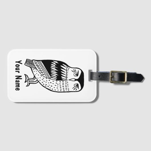 Weiße Augenfarbe Schwarz auf weißem Gepäck Gepäckanhänger (Vorderseite (Horizontal))