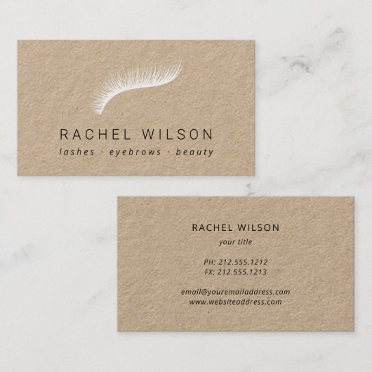 Weiße Augenlische Rustikale Kraftschminkkünstler l Visitenkarte (Vorne/Hinten)