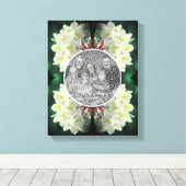 Weiße Azalea-Blume gestalten Ihr eigenes Foto Leinwanddruck (Insitu (Holzboden))