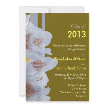 Weiße Azalea Blume Graduierung Party Einladung.