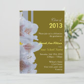 Weiße Azalea Blume Graduierung Party Einladung. Einladung (Stehend Vorderseite)