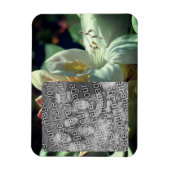 Weiße Azalea Blume Rahmen hinzufügen Foto Magnet (Vertikal)