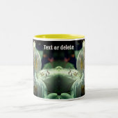 Weiße Azalea Blume Rahmen hinzufügen Foto Zweifarbige Tasse (Mittel)