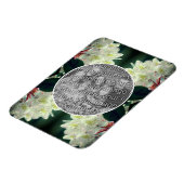 Weiße Azalea Blume Rahmen Ihrem Foto hinzufügen Magnet (Linke Seite)