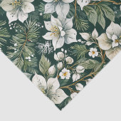 Weiße Azaleen und Evergreens Holiday Seidenpapier (Detail)