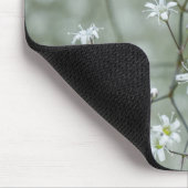 Weiße Baby-Atem-Blumen-Foto mit Monogramm Mousepad (Ecke)