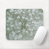 Weiße Baby-Atem-Blumen-Foto mit Monogramm Mousepad (Mit Mouse)