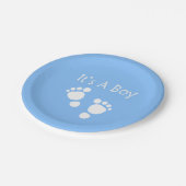 Weiße Babyfuße - eine Babydusche Pappteller (Schrägansicht)