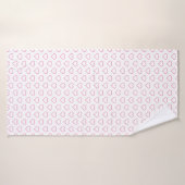 Weiße Badehandtücher mit rosa Herzen - Farben wähl Badehandtuch (Badehandtuch)