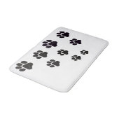 Weiße Badmatte mit adorable Paw Prints Badematte (Schrägansicht)