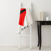 Weiße Ballerina Decke mit rotem Herz. Sherpadecke (Beispiel)