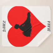 Weiße Ballerina Decke mit rotem Herz. Sherpadecke (Vorderseite (Horizontal))