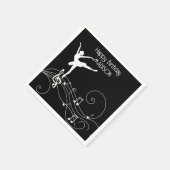 Weiße Ballerina & Swirl-Musiknoten Serviette (Ecke)
