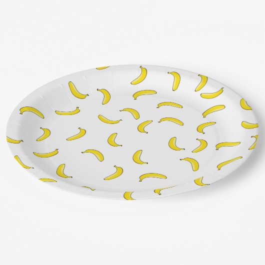 Weiße Banane Pappteller (Schrägansicht)