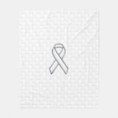 Weiße Band-Bewusstseins-Schachbrett-Art Fleecedecke (Vorderseite)