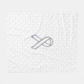 Weiße Band-Bewusstseins-Schachbrett-Art Fleecedecke (Vorderseite (Horizontal))