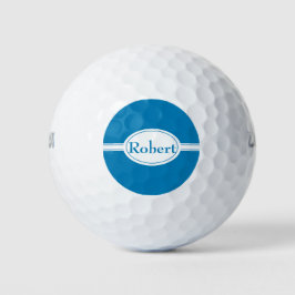 Weiße Band und ovaler blauer Name Golfball