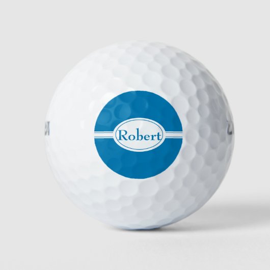 Weiße Band und ovaler blauer Name Golfball (Vorderseite)