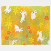 Weiße Bände auf einer Blume eingereicht Fleecedecke (Vorderseite (Horizontal))
