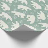 Weiße Bären, Schneeflocken - Weihnachtsgeschenke Geschenkpapier (Ecke)