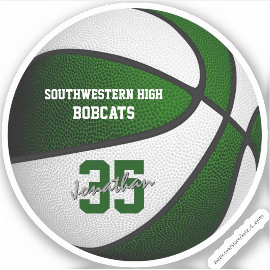 Weiße Basketball-Mädchen Jungs Mannschaftsfarbe Aufkleber (Vorderseite)