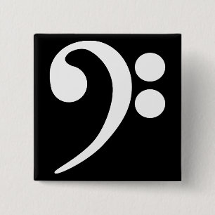 Weiße Bassschlüssel Button