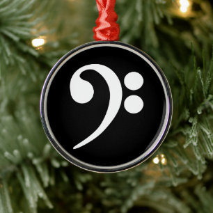 Weiße Bassschlüssel Ornament Aus Metall