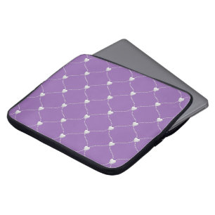 weiße Baubelherzen - elektronische Geräte Laptopschutzhülle