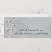 Weiße Baum-Boarding-Durchlauf-Hochzeits-Einladung Einladung (Rückseite)