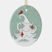 Weiße Baum-Verzierung Keramikornament (Rechts)