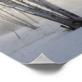 Weiße Bäume an einem Schneetag Poster (Ecke)