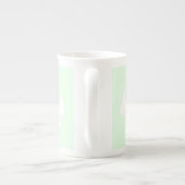 Weiße Bäume auf hellgrün Porzellantasse (Rückseite)