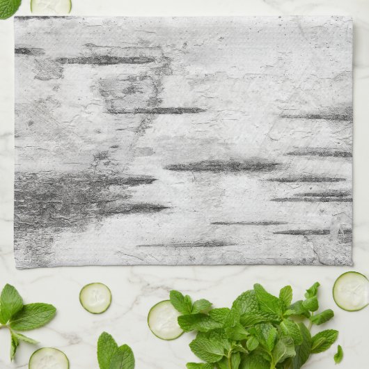 Weiße Bäume Birch Bark Rustikal Geschirrtuch (Gefaltet)