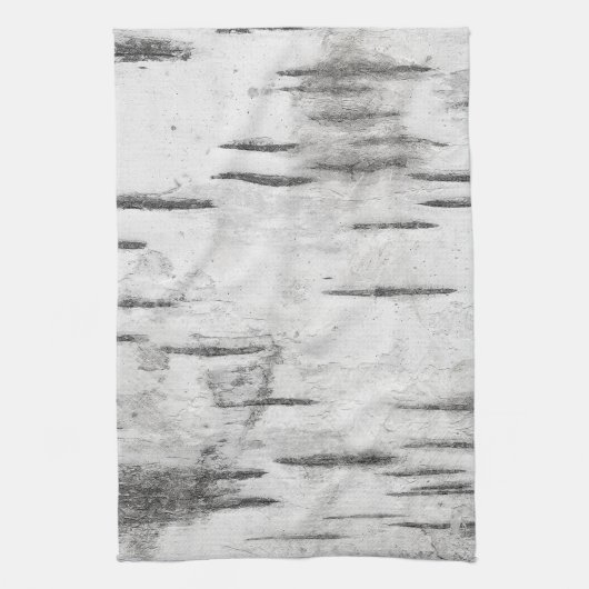Weiße Bäume Birch Bark Rustikal Geschirrtuch (Vertikal)