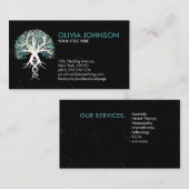 Weiße Bäume des Lebens - Evolution - Marmor-Blätte Visitenkarte (Vorne/Hinten)