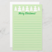 Weiße Bäume Frohe Weihnachtslieder Stationery Briefpapier (Vorne/Hinten)