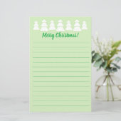 Weiße Bäume Frohe Weihnachtslieder Stationery Briefpapier (Stehend Vorderseite)