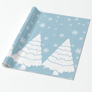 Weiße Bäume Geschenkpapier