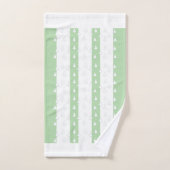 Weiße Bäume + Grüne Pastellstreifen Badhandtuch Set (Handtuch)