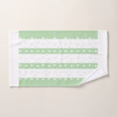 Weiße Bäume + Grüne Pastellstreifen Badhandtuch Set (Handtuch)